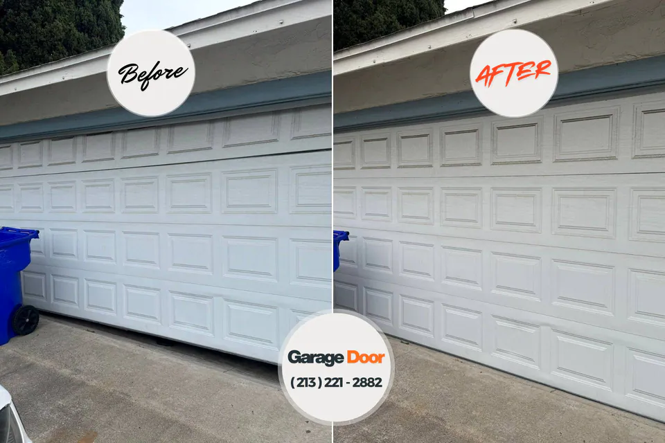 Before and after: garage door repair Elwood, IN